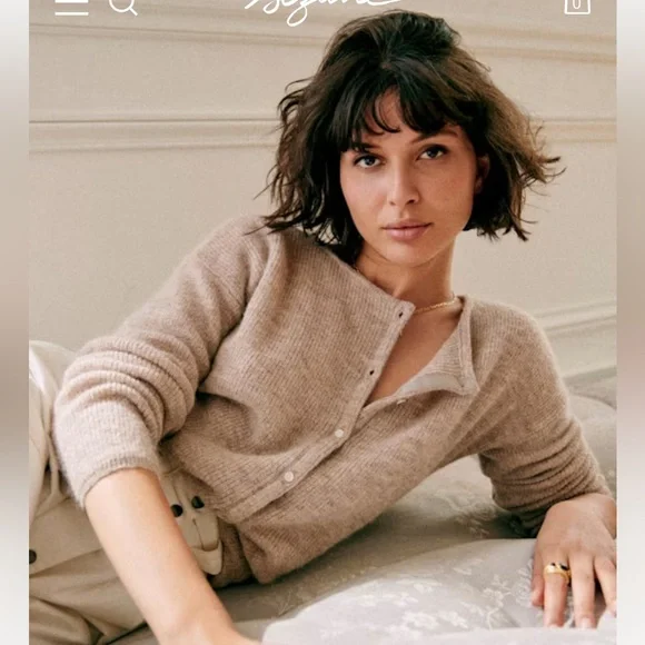 Bundle of 3 Sezane Gaspard cardigans, black (NWT)/red/light beige (NWT), all xxs - Picture 7 of 8